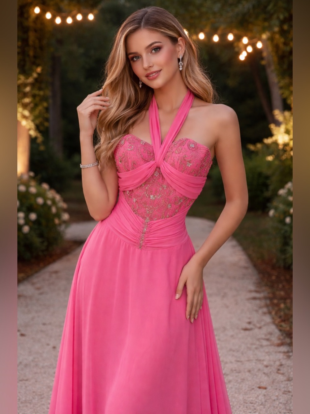 Mary’s Bridal Pink Beaded Prom Dress Pageant Formal Gown Size 10 Small Fit